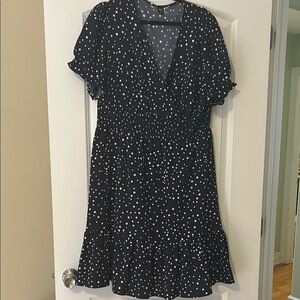 Polka Dot Navy Blue Dress